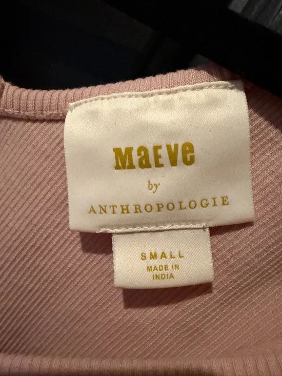 Maeve by Anthropologie Blush Pink Tie-Shoulder Ribbed Tank - Picture 5 of 10